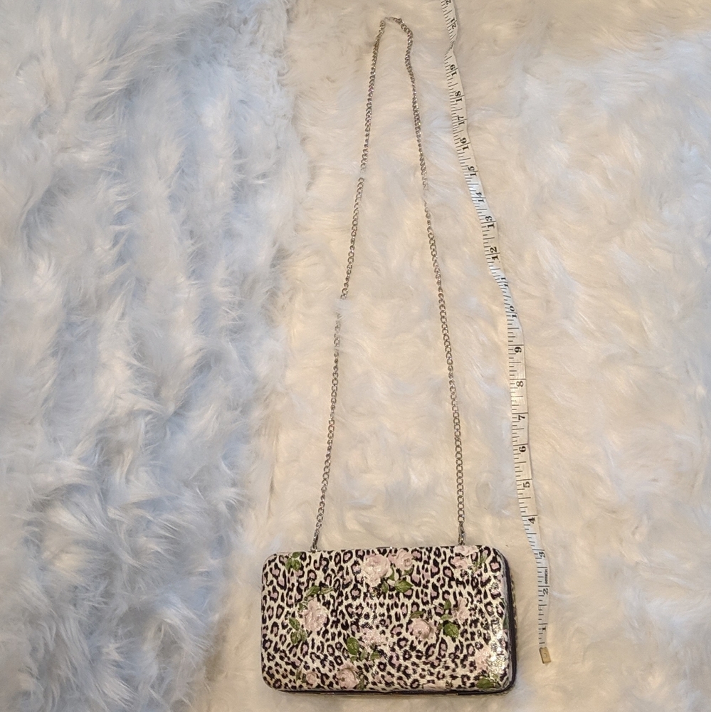 Cute boxed purse leopard and rose print